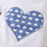 Heart-Shaped Three-Piece Suit for Baby Girls (0-18 Months)