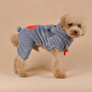 Pet Dog Clothes with Coral Fleece, Heart Bear Design