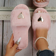 Women's Heart-Shaped Furry Home Slippers