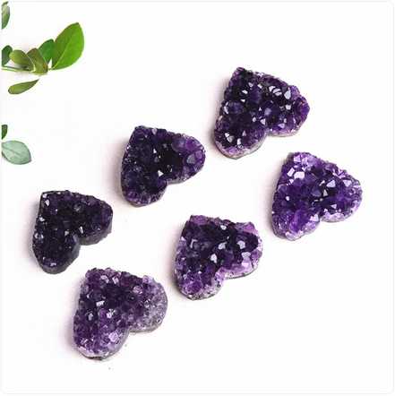 Natural Heart-Shaped Uruguay Amethyst Cluster