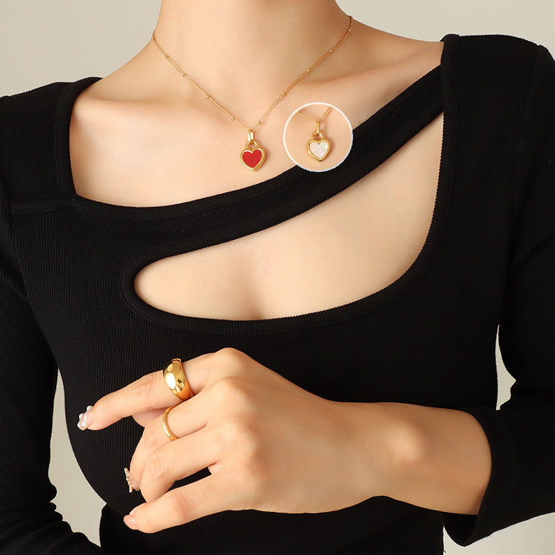 Exaggerated Love Peach Heart Chain Necklace