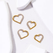 Titanium Heart-Shaped Cartilage Piercing Earring 16G