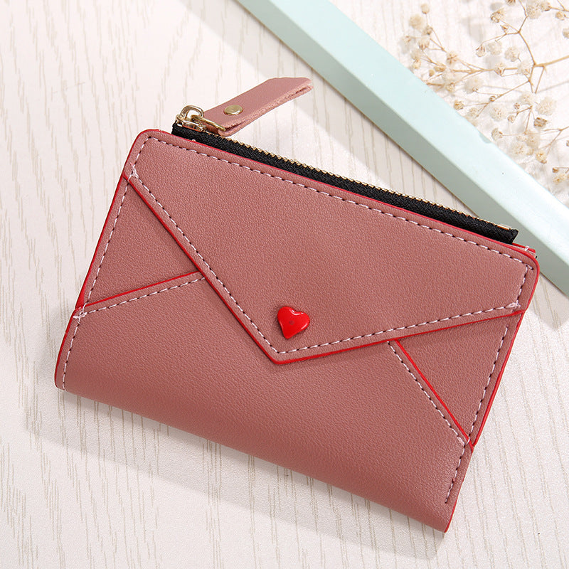 Heart-Shaped PU Card Bag for Women