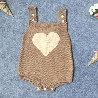 2020 New Children's Knit Star Heart Overalls Romper