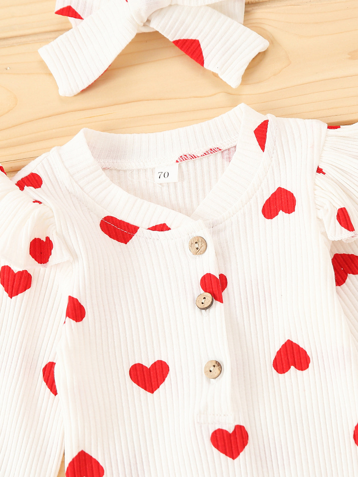 Autumn/Winter Kids Clothing Set with Heart Print