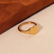 Wind heart ring, ooth and versatile heart ring, wind plated 18k heart ring decoration