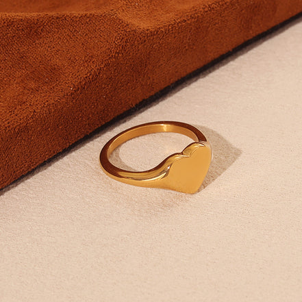 Wind heart ring, ooth and versatile heart ring, wind plated 18k heart ring decoration