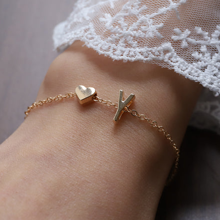 Fashionable Alloy Heart Letter Bracelet for Wholesale