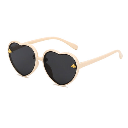 Cute Bee Heart Kids Sunglasses for Round Faces