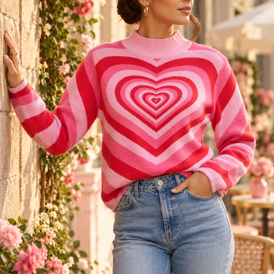 Rainbow Heart Vintage Sweater