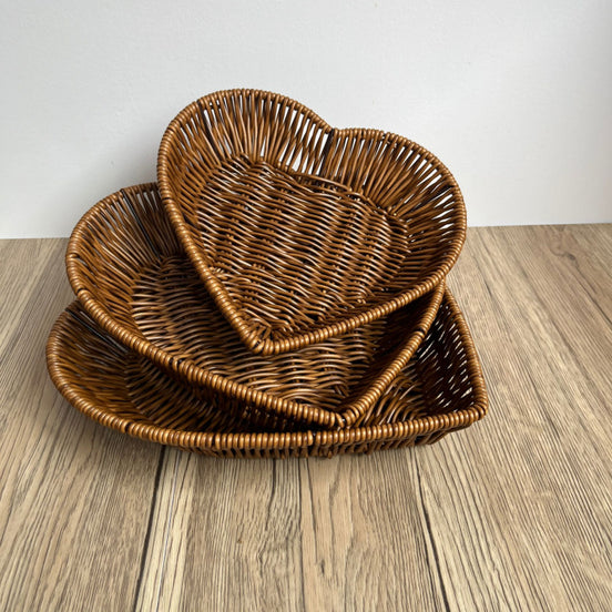 Woven Heart-Shaped Storage Basket