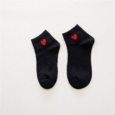Heart Pattern Women's Cotton Short Socks