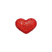 Red Heart Brooch with Crystal Decoration