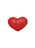 Red Heart Brooch with Crystal Decoration