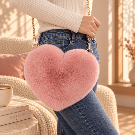Fluffy Little Love Heart Bag