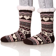 Striped Knitted Socks with Heart Design