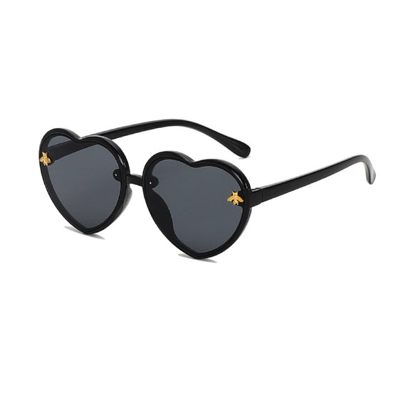 Cute Bee Heart Kids Sunglasses for Round Faces