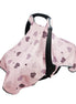Car seat Covers for Babies Infant Carseat Canopy for Newborn Carrier Kick Proof Muslin fit Summer Spring Autumn Pink Heart Perfect for Girl;