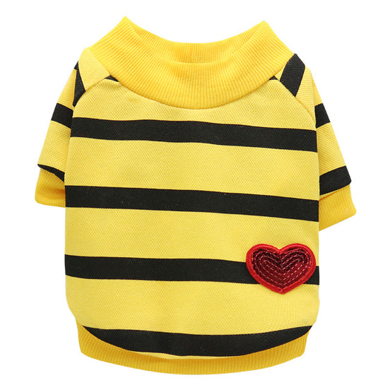 Striped Heart Sweater for Dogs - Spring/Summer Wear