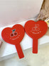 Cherry Heart Handle Portable Makeup Mirror - Mini Size