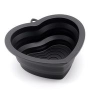 Silicone pet folding bowl, dog rice bowl, heart-shaped cute puppy bowl, cat bowl, portable outdoor bowl, dog food bowl