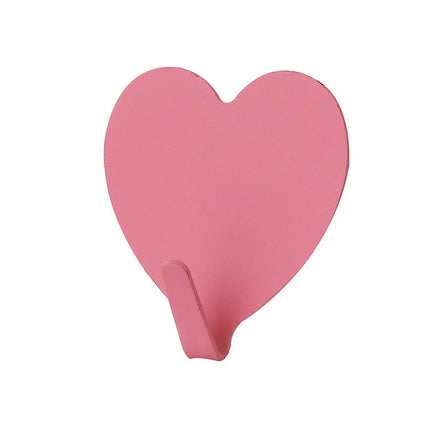 Pink Heart Sticky Hook - Stainless Steel Room Decor
