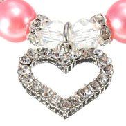 Pet Pearl Necklace with Heart Pendant for Cats and Dogs
