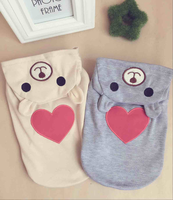 Pet Clothes with Heart Bear Transformation Outfit