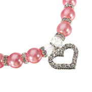 Pet Pearl Necklace with Heart Pendant for Cats and Dogs