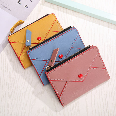 Heart-Shaped PU Card Bag for Women