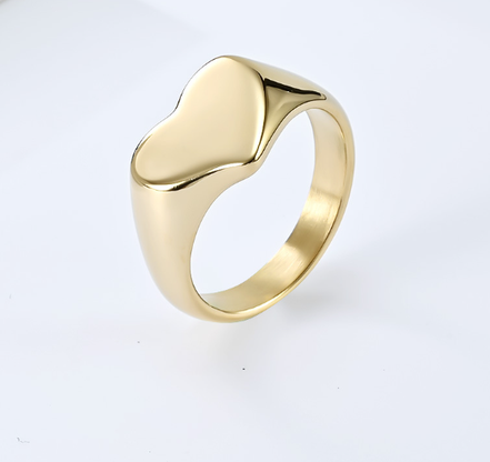 Unisex Titanium Steel Heart Shaped Love Ring