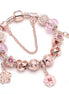 Rose Gold Flower Shape Women's Bracelet with Pendant