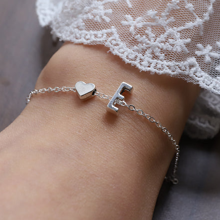 Fashionable Alloy Heart Letter Bracelet for Wholesale