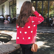 Loose Knit Heart Sweater