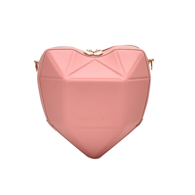 Heart-Shaped Crossbody Bag with Fashionable Texture