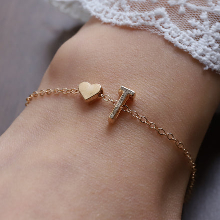 Fashionable Alloy Heart Letter Bracelet for Wholesale