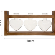 Heart-Shaped Glass Vase with Wooden Stand – stylish and elegant!