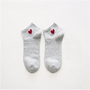 Heart Pattern Women's Cotton Short Socks