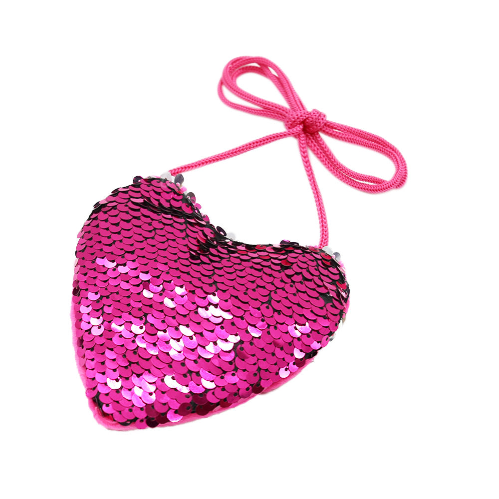 Mermaid Sequin Kids' Crossbody Heart Bag (Wholesale)
