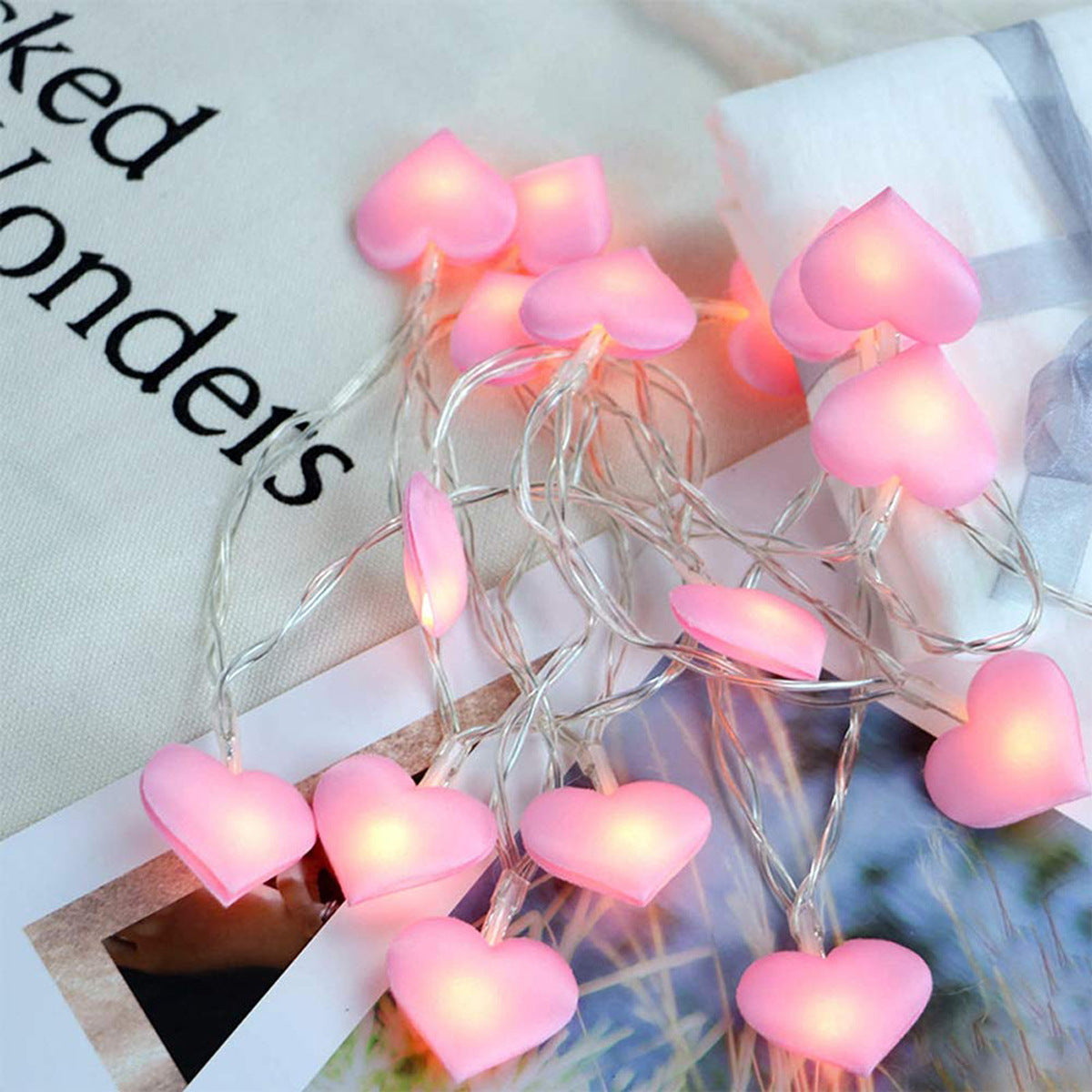 LED Heart String Lights for Romantic Room Decor