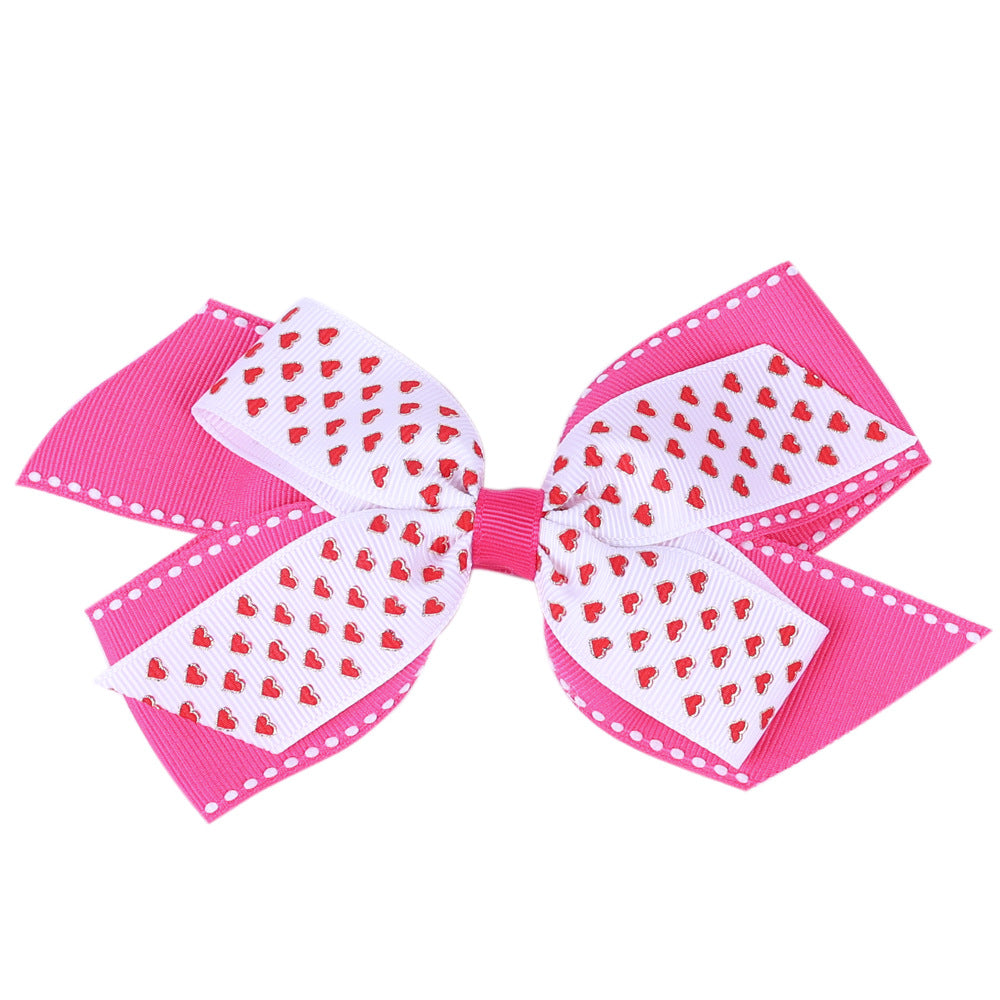 Heart-Shaped Dovetail Bow Hair Clip for Kids