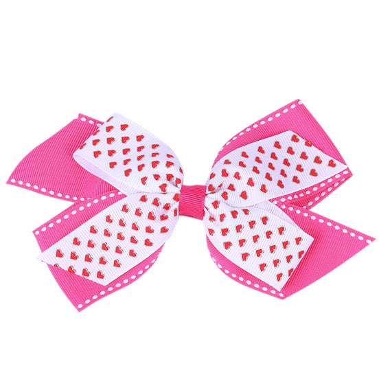 Heart-Shaped Dovetail Bow Hair Clip for Kids