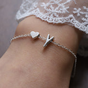 Fashionable Alloy Heart Letter Bracelet for Wholesale