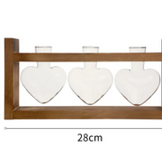Heart-Shaped Glass Vase with Wooden Stand – stylish and elegant!