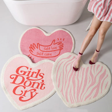 Cute Heart-Shaped Imitation Cashmere Floor Mat