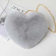 Fashion Heart-Shaped Plush Shoulder Chain Bag