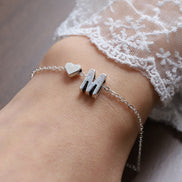 Fashionable Alloy Heart Letter Bracelet for Wholesale