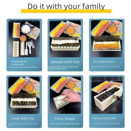 DIY Round Heart-Shaped Sushi Mold Tool Set