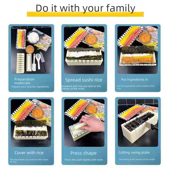 DIY Round Heart-Shaped Sushi Mold Tool Set