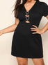 Summer Heart Button Knit Hollow Dress